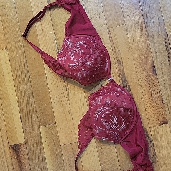 Brand new red lace padded push up bra Adore Me 38C Sexy red bra Valentines - Picture 5 of 10